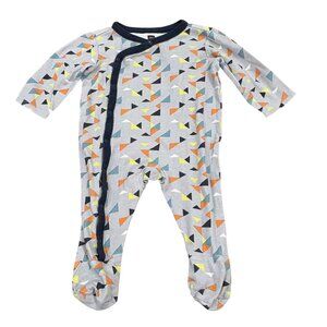 Tea Collection Baby Footed Pajamas 3-6 Months Geometric Triangle Print 100% Cott